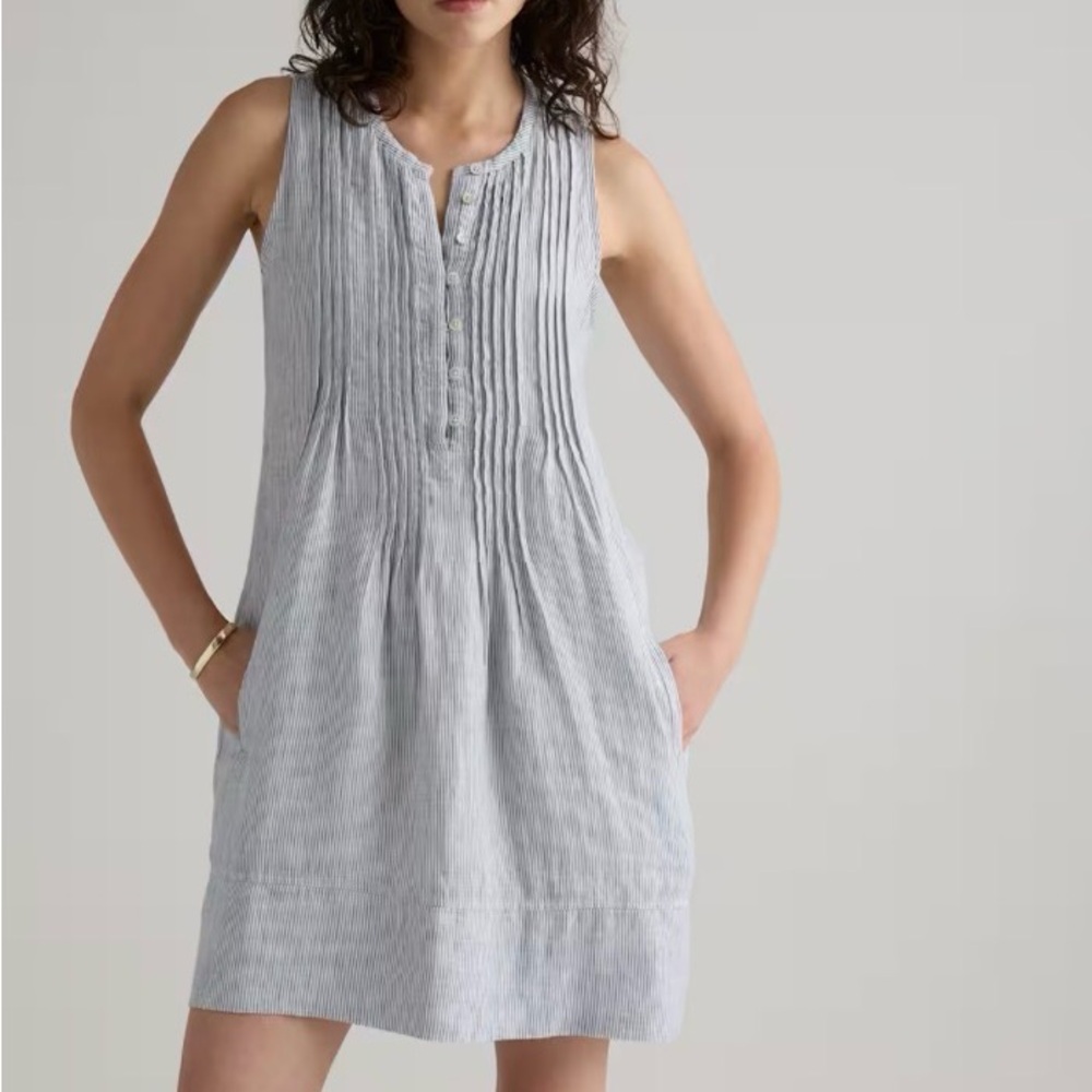 Quince women’s linen European Linen Sleeveless Swing Dress